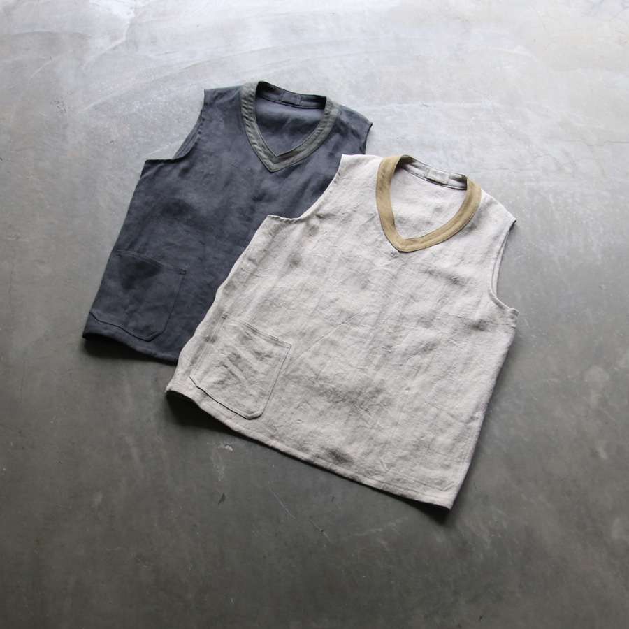 Nigel Cabourn【FRENCH HOSPITAL VEST REVERSIBLE LINEN】 | 入荷や 