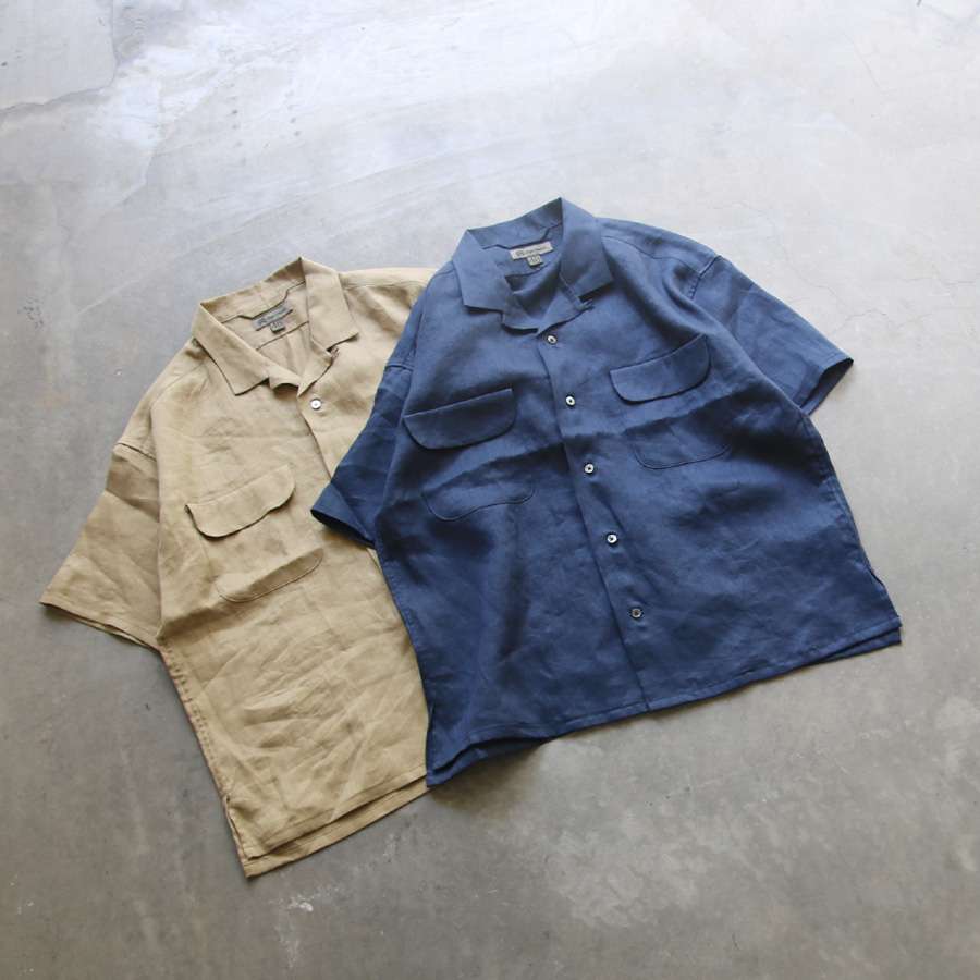 NIGEL CABOURN【OPEN COLLAR SHIRT - LINEN TWILL】 | 入荷や営業だけ