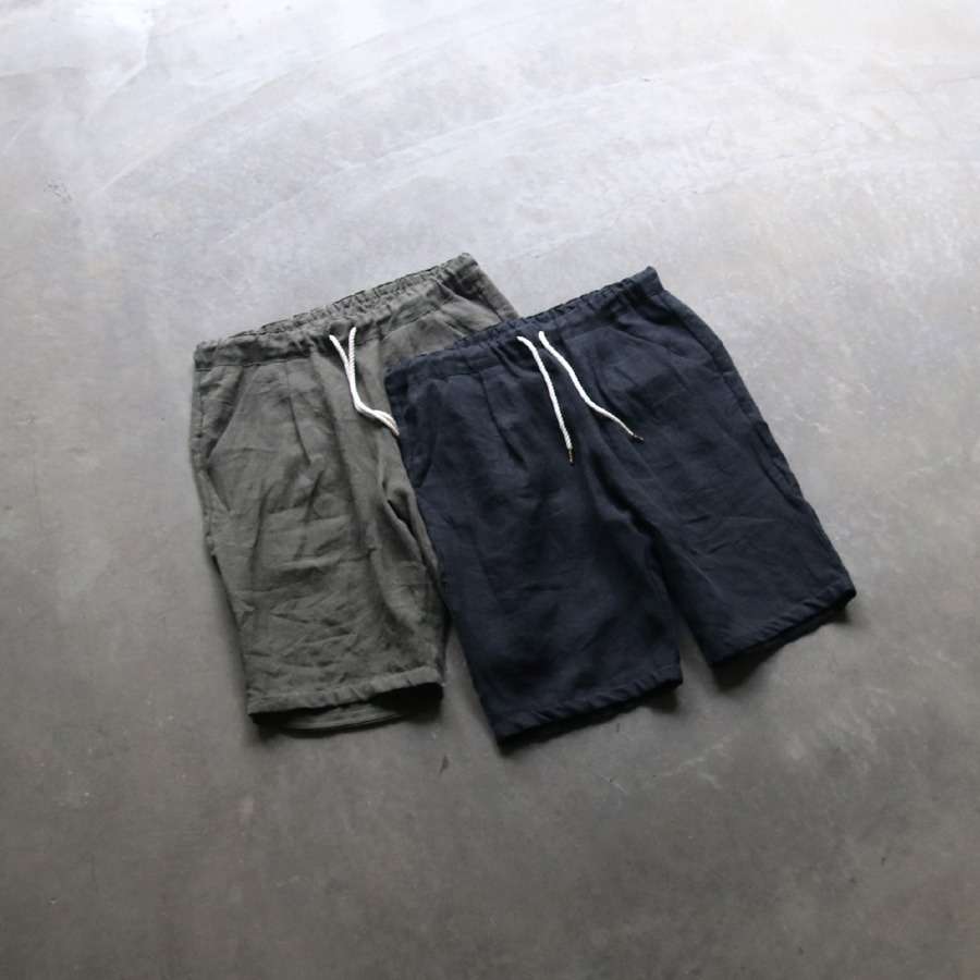 Re made in tokyo japan【French Linen Tuck Half PTS】