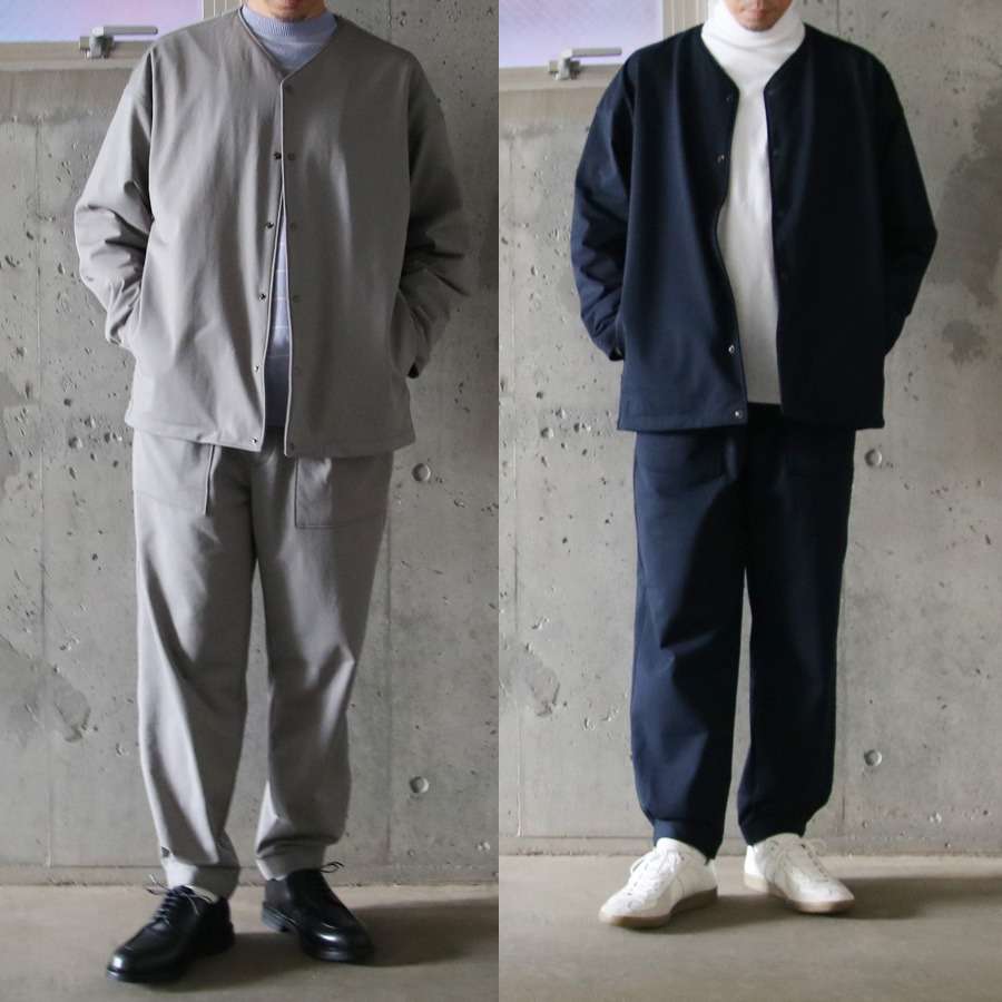 CURLY【SNAP-BUTTON CARDIGAN & FRENCH TERRY HEM TUCK PANTS】