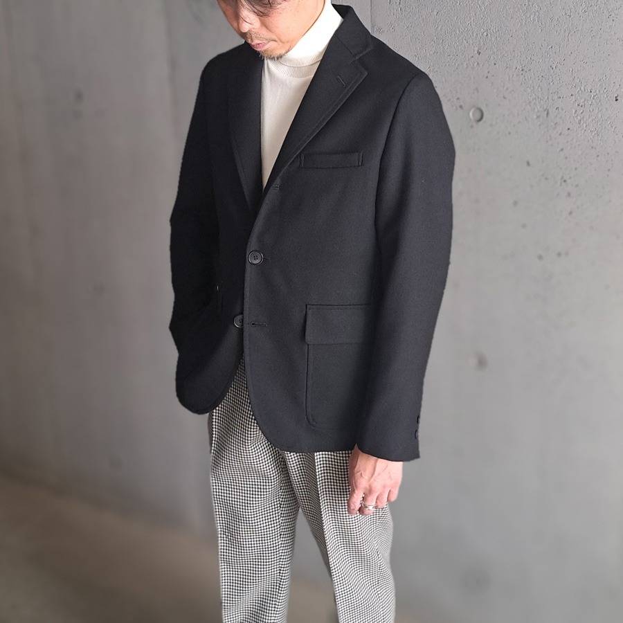  24'AW SPECIAL STYLING 2 -BARNSTORMER×ROL / [3104J] SUPER100'S SAXONY WOOL UNCONSTRUCTED JACKET (BLACK)/[1264P] SUPER100'S SAXONY WOOL MCQUEEN PANTS (HOUNDSTOOTH)