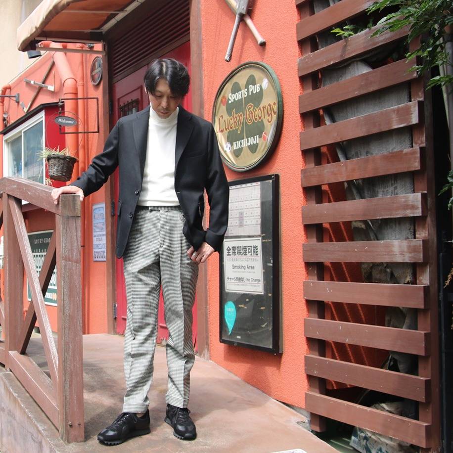 24'AW SPECIAL STYLING 2 -BARNSTORMER×ROL / [3104J] SUPER100'S SAXONY WOOL UNCONSTRUCTED JACKET (BLACK)/[1264P] SUPER100'S SAXONY WOOL MCQUEEN PANTS (HOUNDSTOOTH) 