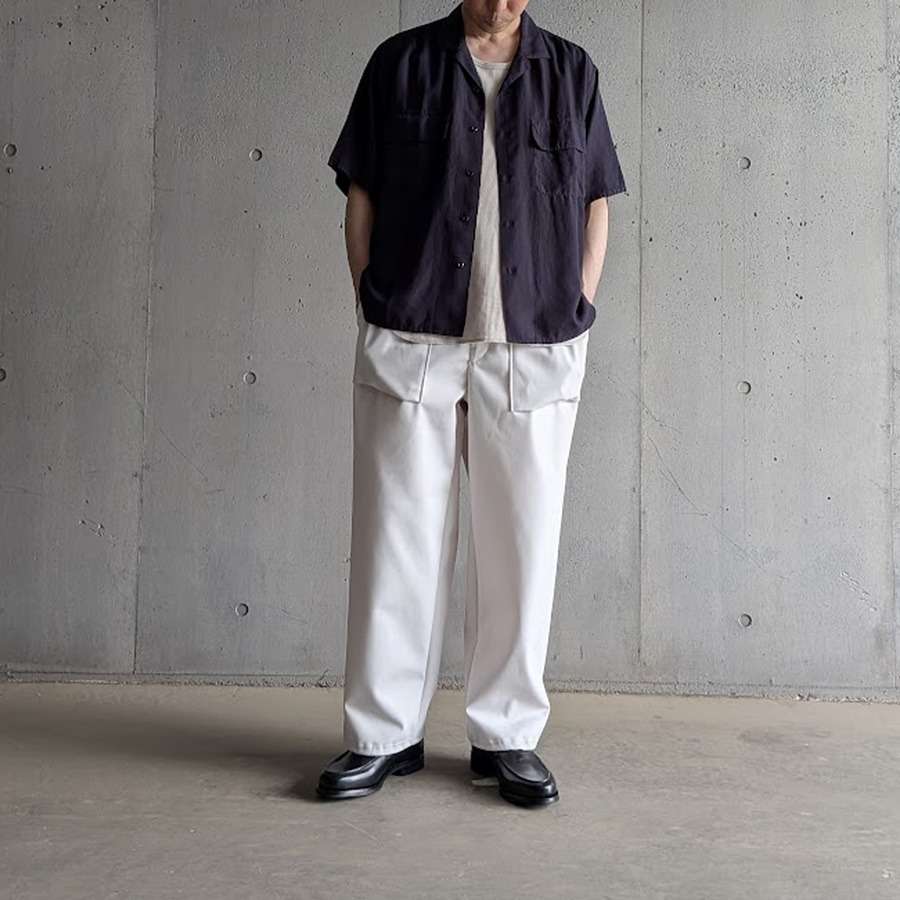 Y【TENCEL POPLIN OPEN COLLAR SHIRT】