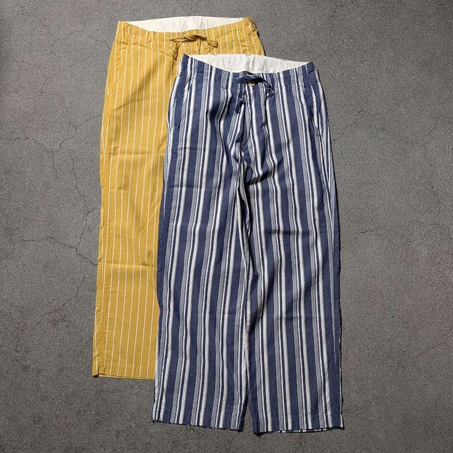 MASTER & CO【STRIPED COTTON LONG TOROUSERS / DRAWSTRING】