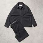 CURLY【KNIT CHINO-CLOTH ZIP-UP BLOUSON & KNIT CHINO-CLOTH PANTS (WIDE)】